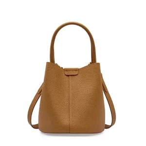 genuine leather bucket bag