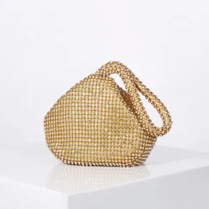 gold evening handbag