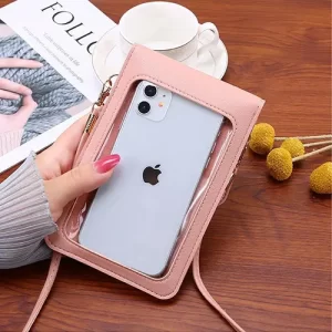 Phone Card Holder Leather Crossbody Bag Cell Phone Wallet