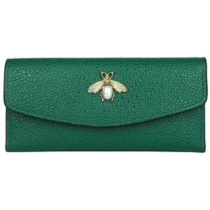 leather clutcg bag green